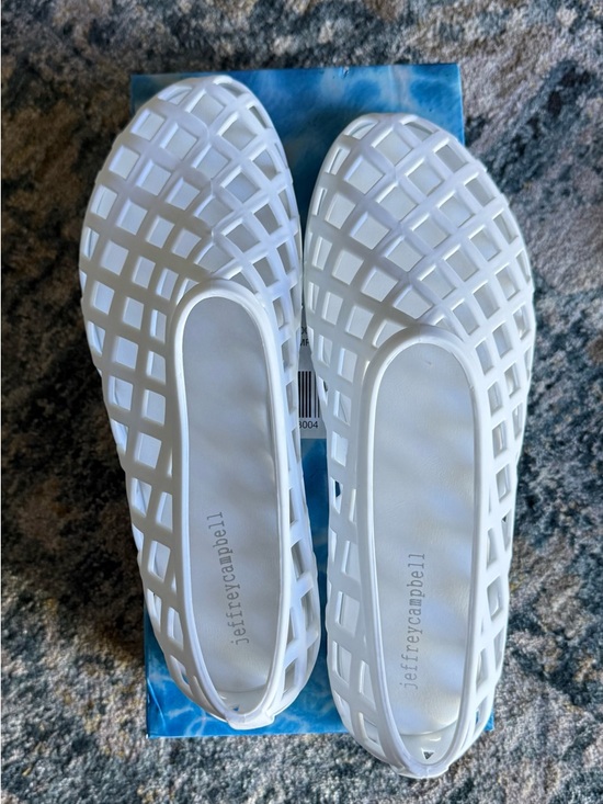 Jeffrey Campbell Shoes - Jeffrey Campbell White Lattice Slip-On Flats